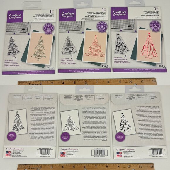 6 Christmas Holiday Crafters Companion Photopolymer Stamp Card Making Craft READ - Picture 6 of 12